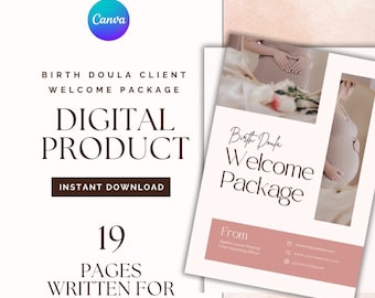 Birth Doula Client Welcome Package, Canva Template (Digital Download)