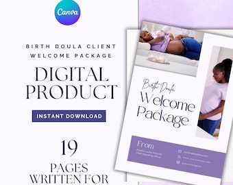 Birth Doula Client Welcome Package, Canva Editable (Digital Download)
