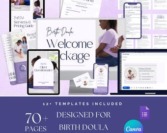 Birth Doula Full Business Bundle, Doula Welcome Packet for Client, Birth Doula Contract Template Birth Doula Intake Forms & Website Template