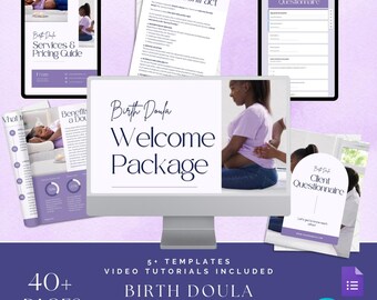 Birth Doula Client Onboarding Editable Templates, Doula Business Bundle (Canva & Google Forms)