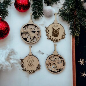 Palline Di Natale in legno Personalizzate Animali | Addobbi Natale Animali Personalizzati | Regali Natatale Personalizzati