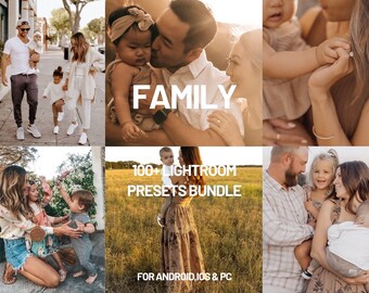 Family Photography Lightroom Presets: Soft Warm Filters (Mobile & Desktop) (DNG, XMP, PDF Tutorial)