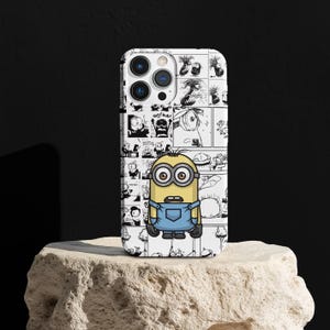 Etui na telefon, wytrzymałe etui na telefon w stylu komiksowym Minion, urocze etui na telefon z kreskówkową grafiką, etui na iPhone'a w stylu komiksowym, ochronne etui na telefon z kreskówkową grafiką