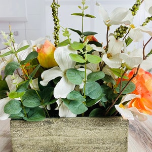 Everyday centerpiece, spring floral arrangement, housewarming gift, wedding arrangement, year round centerpiece, magnolia arrangement image 8