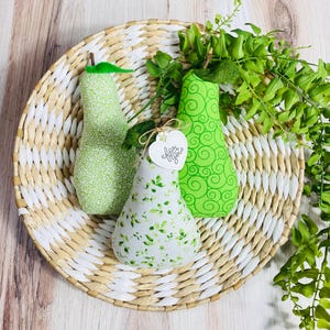 Fabric Pear Decor: Farmhouse Tiered Tray Bowl Fillers, Set of 3