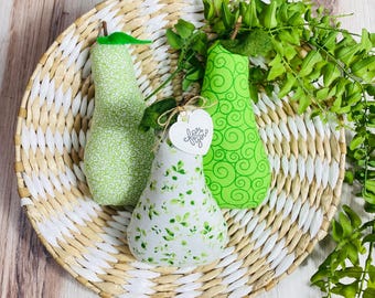 Fabric Pear Decor: Farmhouse Tiered Tray Bowl Fillers, Set of 3
