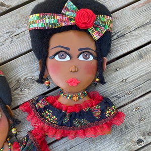 Juneteenth Wreath Attachment: African American Woman with Beaded Jewelry