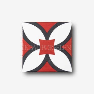 Red Cross Porcelain Tile - 4.25in for Kitchen Backsplash, Bathroom Walls & Accent Walls - Perfect Floor Wall Decor