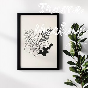 Minimalist Black Frame Poster Mockup | PSD Smart Object | Digital Download