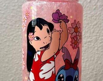 Lilo& Stitch Acrylic Snowglobe Water Bottle