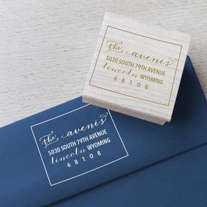 Wyoming Return Address Stamp - Custom State Stamp, Caligraphy Signature Self-Inking Address Stamp, Color Ink Stamp
