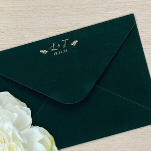 10pcs Square and Rectangle Green Velvet Envelope for 5x7 inch and 6x6 inch  Wedding Birthday Bridal Shower Invitation Cards