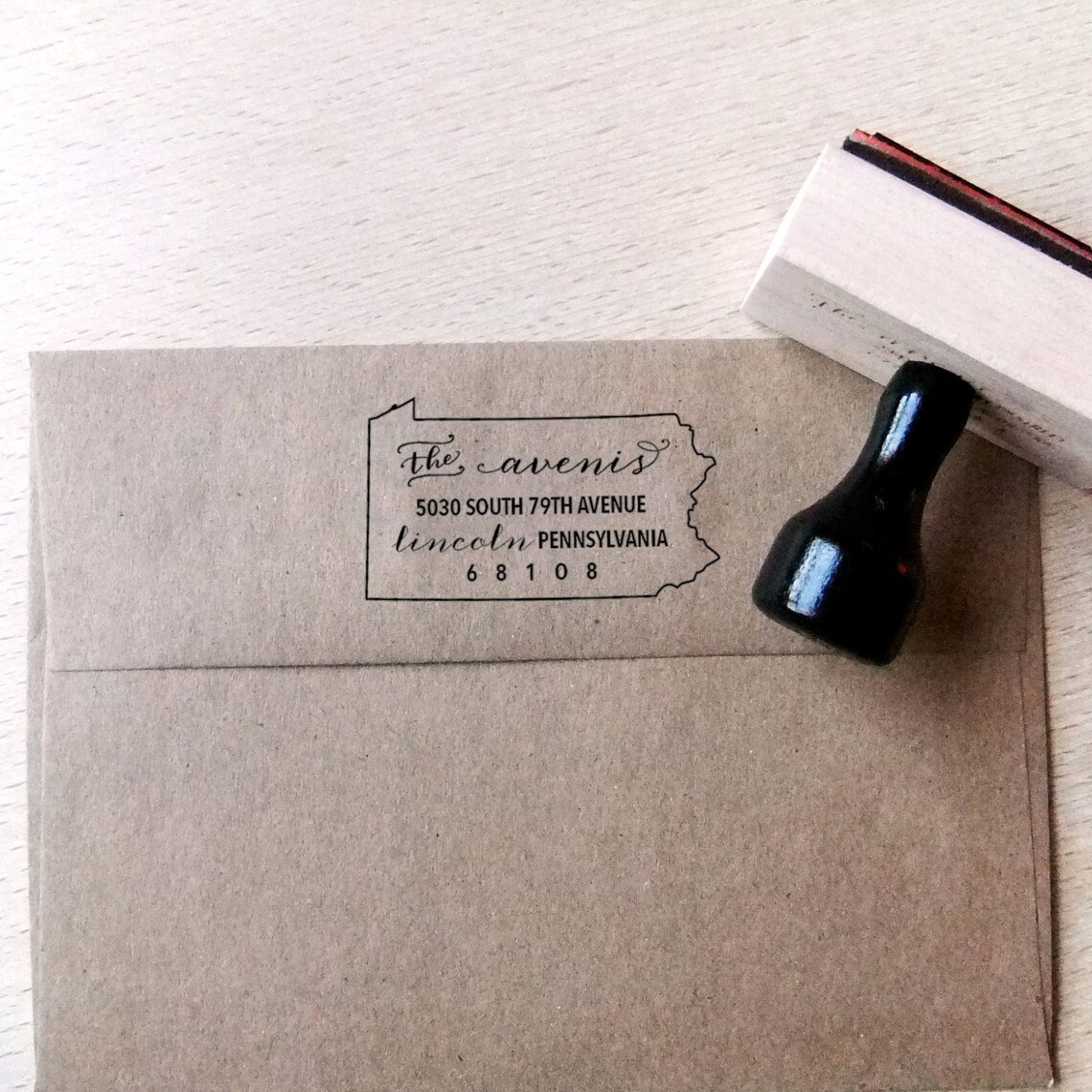 Pennsylvania Address Stamp Custom Return State Address Etsy