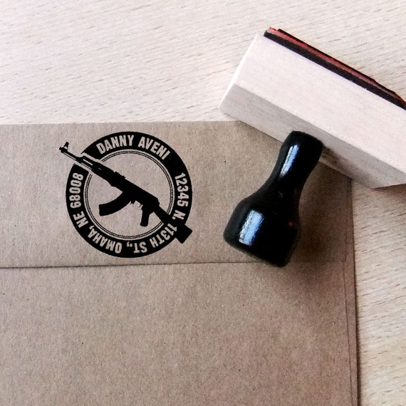AK47 Address Stamp Gun Stamp Tactical Stamp Custom Etsy