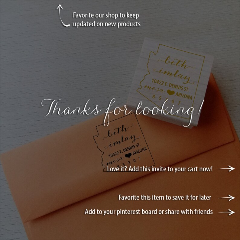 Arizona Address Stamp Custom Return State Address Stamp Etsy