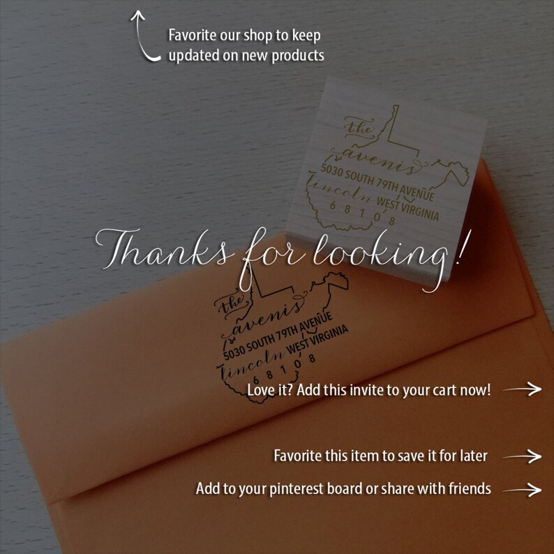 West Virginia Address Stamp Custom Return State Address Etsy