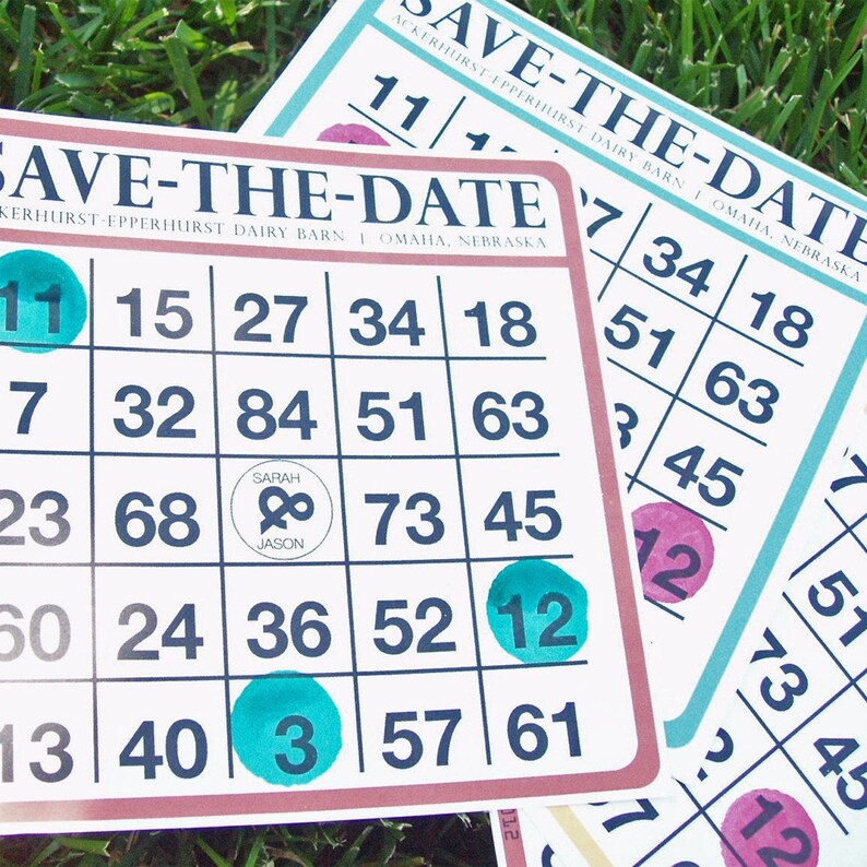 Bingo Card Save The Dates 25 Save The Dates Etsy