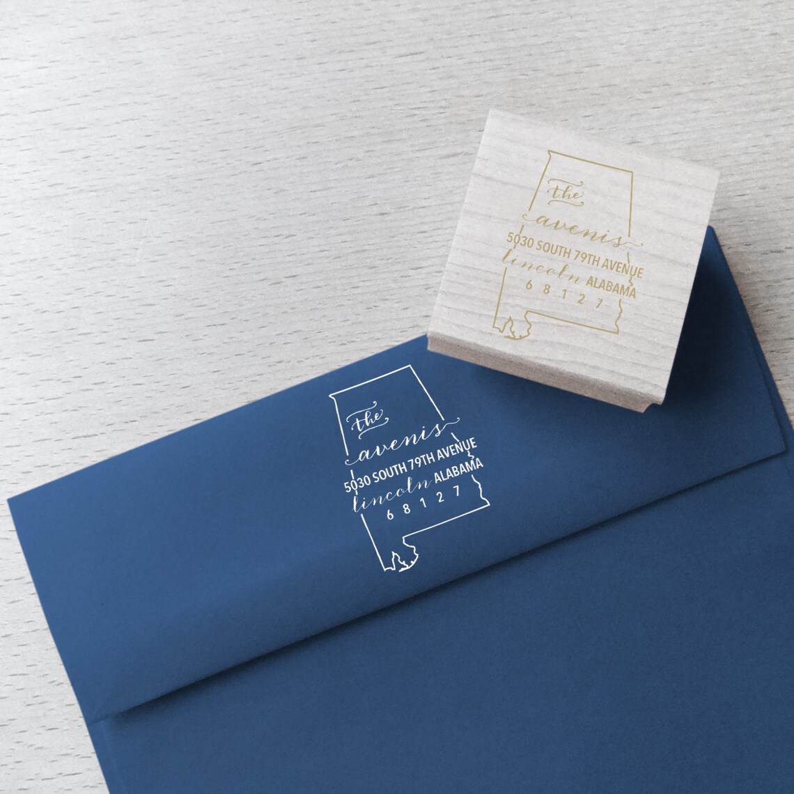 Alabama Address Stamp Custom Return State Address Stamp Etsy