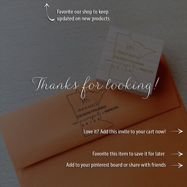 Minnesota Address Stamp Custom Return State Address Stamp Etsy