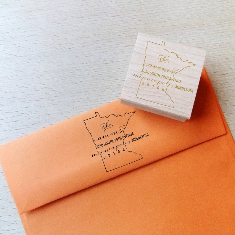 Minnesota Address Stamp Custom Return State Address Stamp Etsy