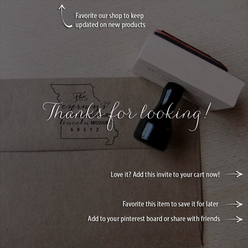 Missouri Address Stamp Custom Wooden Handle Return Address Etsy