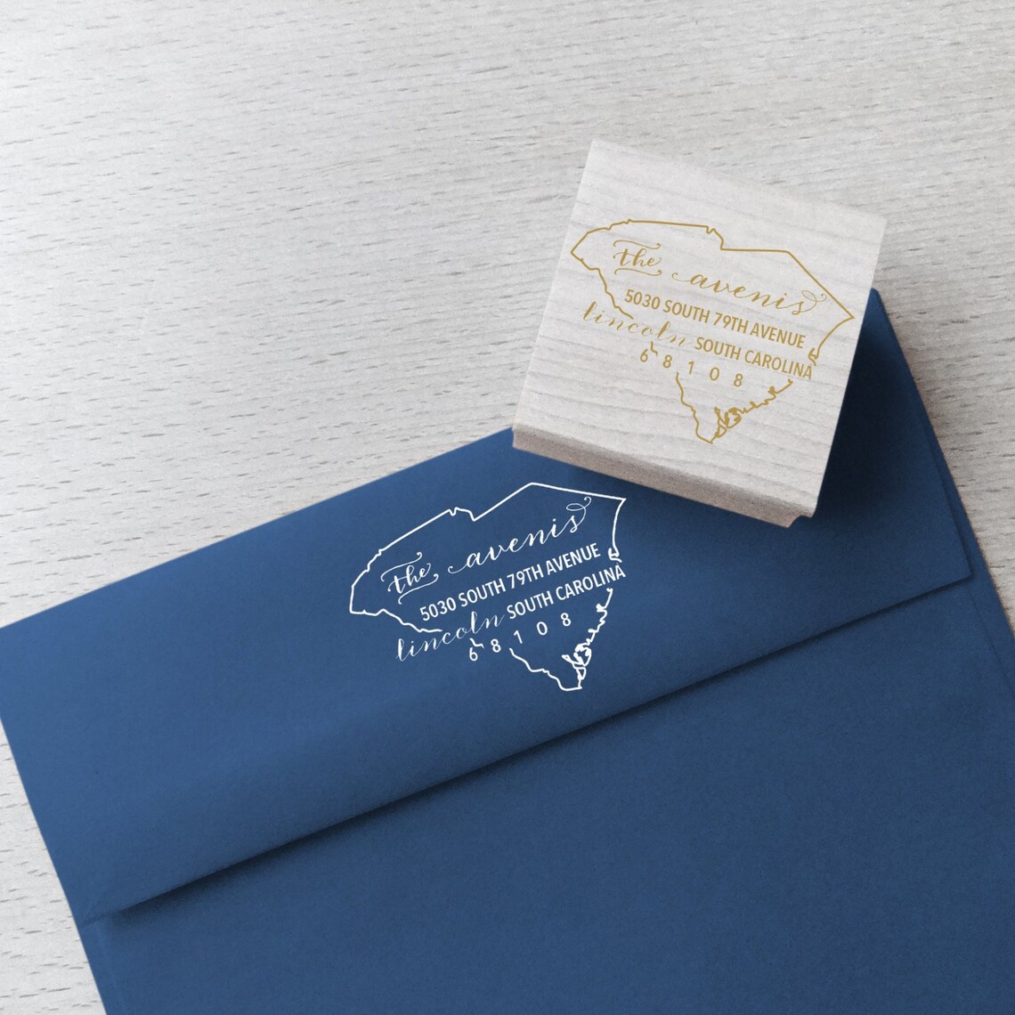 South Carolina Address Stamp Custom Return State Address Etsy