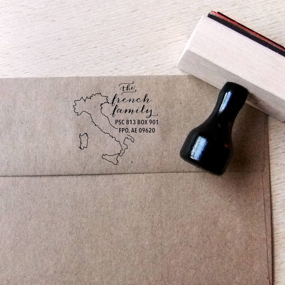 Italy Address Stamp – Custom Return Address Stamp - Wood Mounted or ...