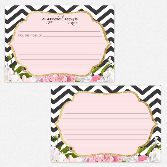 Bridal Shower Recipe Cards Instant Download Printable | Etsy