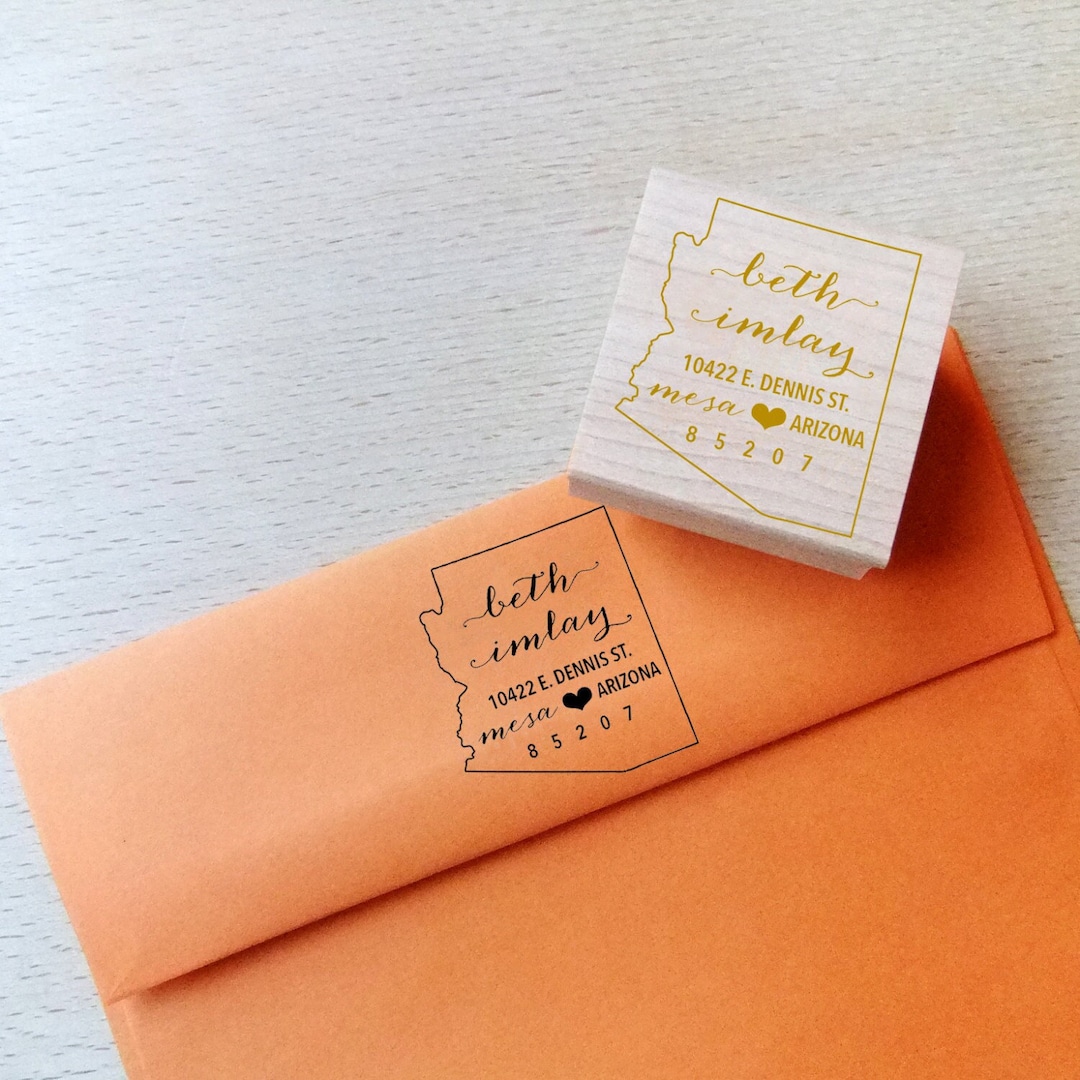 Arizona Address Stamp Custom Return State Address Stamp Etsy