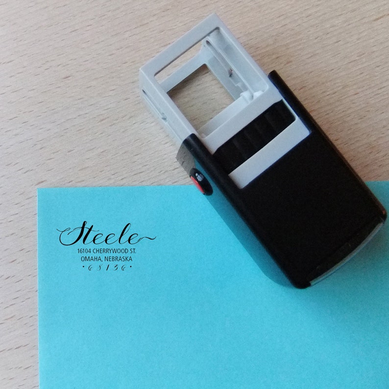 Customized address stamp handwritten script return address etsy