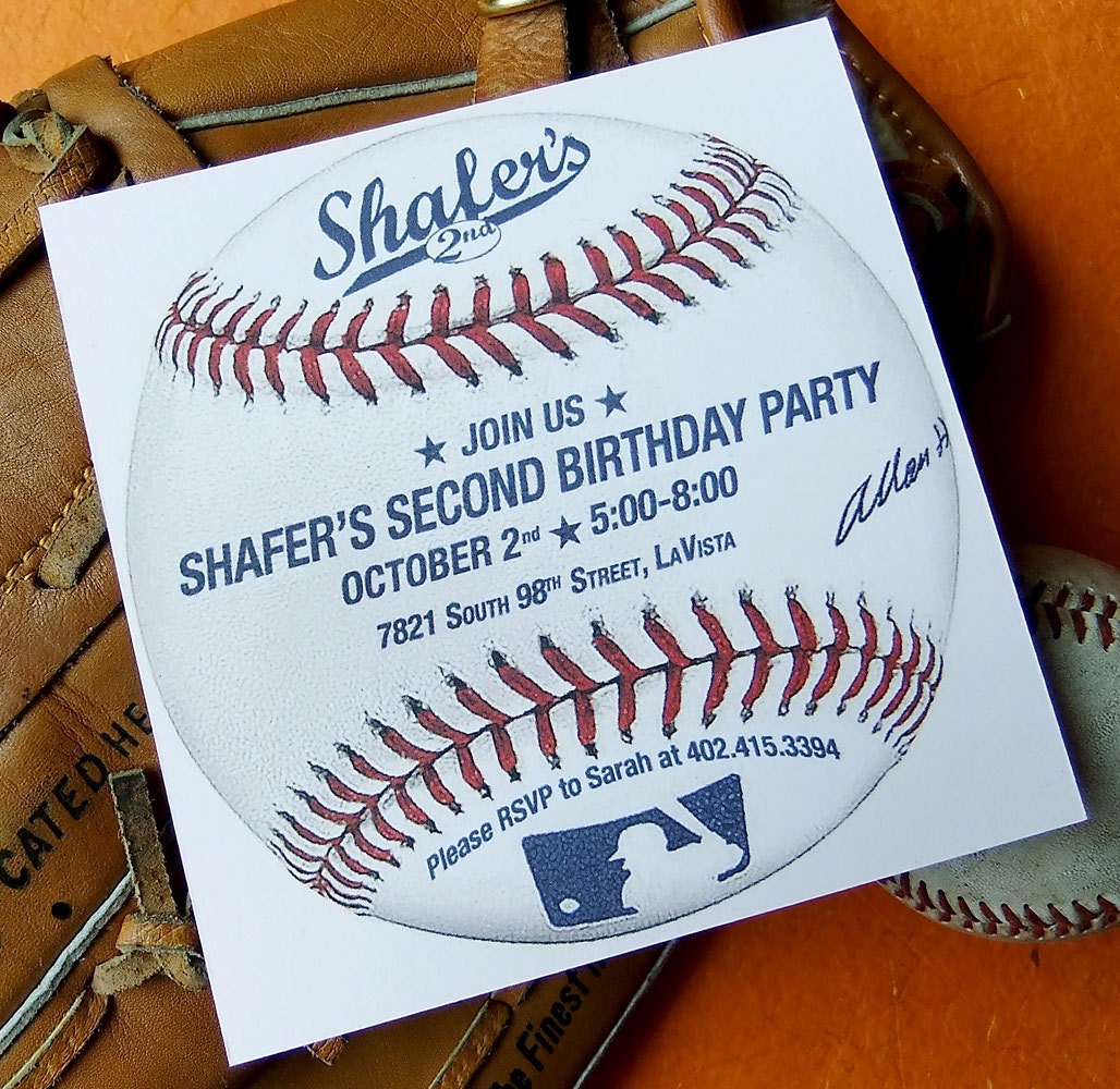 Baseball Birthday Invitation Custom Printable Invite PDF | Etsy