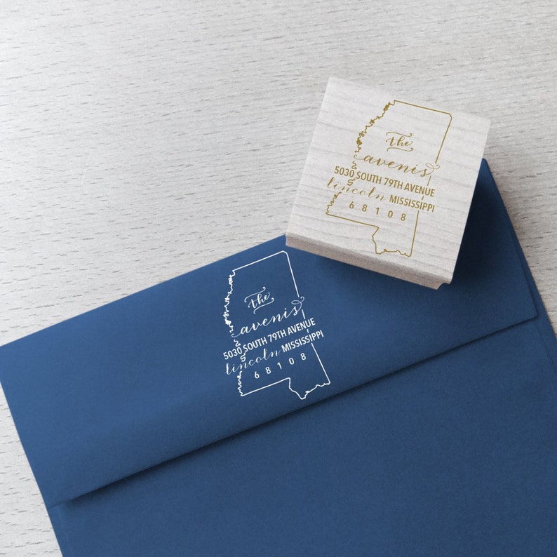 Mississippi Address Stamp Custom Return State Address Stamp Etsy