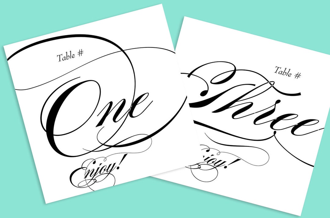 Table Number Calling Table Numbers - Printable Wedding Table Numbers, Table Numbers ...