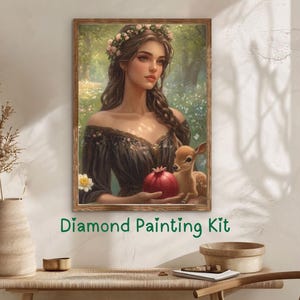 Kit di pittura a diamante della dea greca Persefone - Regina degli inferi e della primavera, arte mitologica fantasy, artigianato fai da te