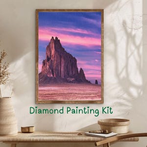 Shiprock Diamond Painting Kit: New Mexico Desert Sunset DIY Art
