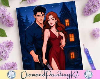 Eindringliche Adeline Diamant Malerei, Spicy Booktok Dunkle Romanze Wandkunst, H.D. Carlton, DIY Bastelpackung