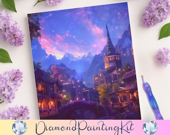 ACOTAR Velaris Diamant Malerei Diamanten Malerei, Fantasy DIY Dekor, Wand Kunst Bastelset