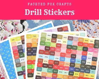 Diamond Painting Drill Stickers: DMC Color Chart Labels
