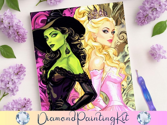 Wicked Diamond Painting Kit – Glinda and Elpheba, Witches of Oz
