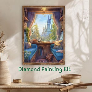 Zestaw do malowania diamentami Magic Academy: Fantasy Train View DIY Art dla drugiego roku