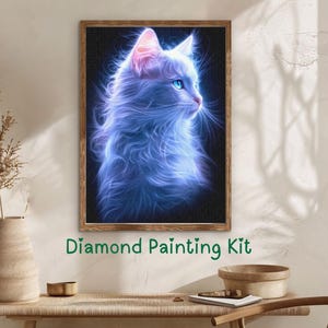 Zestaw do malowania diamentami „Kociak Patronus”: Magiczna sztuka fantasy, DIY dla miłośników kotów