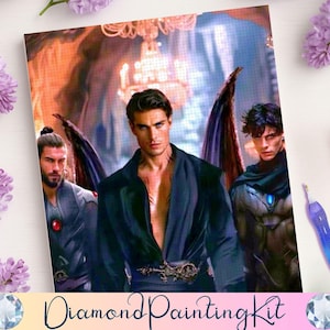 ACOTAR Bat Boys Diamond Painting Kit – Rhysand, Azriel & Cassian DIY Wall Art, Sarah J Maas, Booktok Gift For Crafters