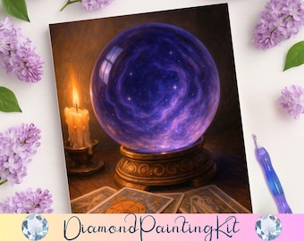 Fortune Teller Diamond Painting Kit: Crystal Ball Tarot Cards