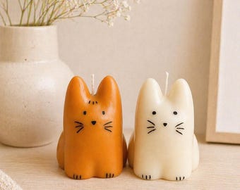 Cute Cat Candle, Handmade Animal Candle, Aesthetic Home Decor, Gift for Her, Kawaii Candle, Minimalist Gift