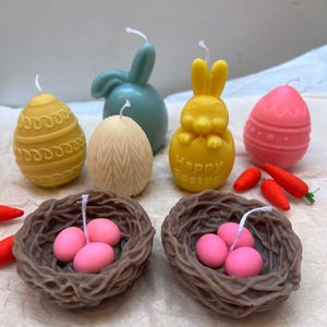 Bougie nid d'oiseau avec œufs, bougie nid de Pâques, décoration de table printanière, décoration de Pâques, cadeau de Pâques image 9