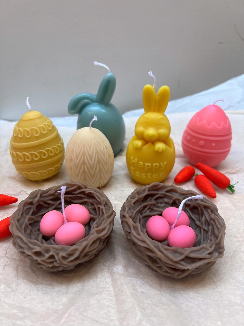 Bougie nid d'oiseau avec œufs, bougie nid de Pâques, décoration de table printanière, décoration de Pâques, cadeau de Pâques image 9
