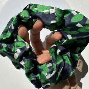 made Silk Scrunchie for Hair | 100% silk satin | Elegant hair tie | Luxurious silk hair tie green