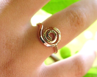 Rose Gold Sacred Spiral Ring / Celtic Ring / Rose Gold Filled Ring / Celtic Ring Women