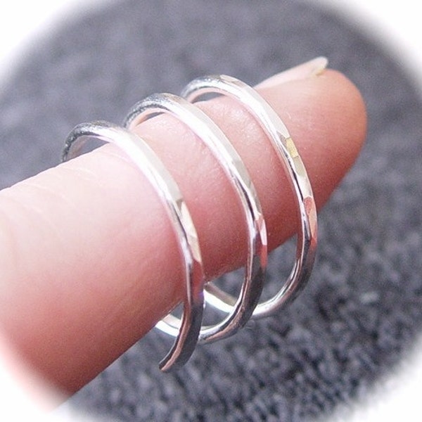 TRINITY Ring / Sterling Silver Spiral Ring / Thumb Ring