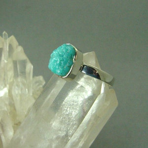 Raw Turquoise and Sterling Silver ring / Size 8